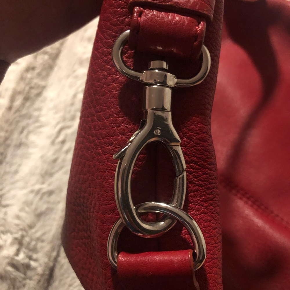 Talbots Red Pebbled Leather HOBO Bag - Picture 4 of 13